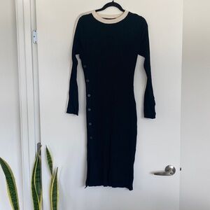 Future Collective Button Black Dress